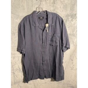 Mavi Men's Regular Fit Short Sleeve‎ Linen Camp Shirt XL Blue NEW NWT